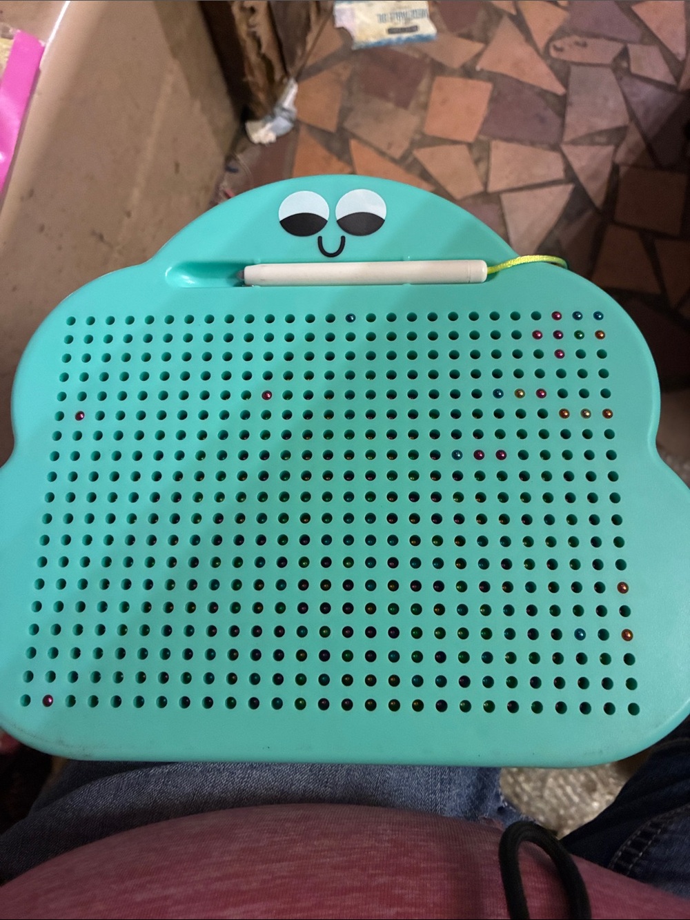 Mint Green Magnetic Drawing Board for Kids with Stylus